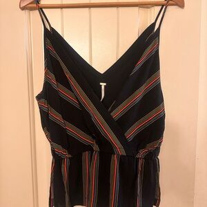 Striped Black Sleeveless Top